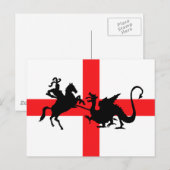 De Engelse vlag George en de Dragon Briefkaart (Voorkant / Achterkant)