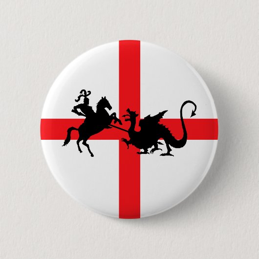 De Engelse vlag George en de Dragon Ronde Button 5,7 Cm (Voorkant)