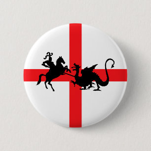 De Engelse vlag George en de Dragon Ronde Button 5,7 Cm
