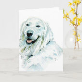 De Engelse Wenskaarten van het Golden retriever Kaart (Gele Bloem)