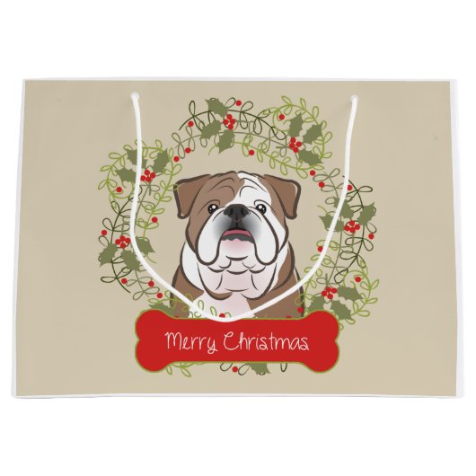 De Engelse Zak van de Gift Christman van de Buldog Groot Cadeauzakje (Voorkant)