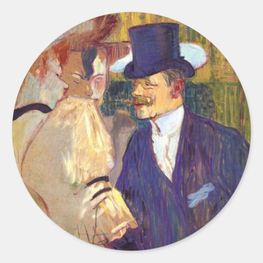 De Engelsman van Toulouse Lautrec,  kunst Ronde Sticker (Voorkant)