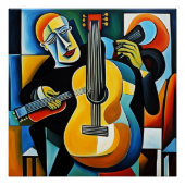 De engrossed gitarist perfect poster (Voorkant)