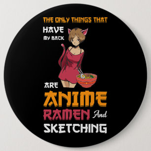 de enige animatie Ramen en Anime merch schetsen Ronde Button 6,0 Cm