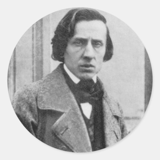 De enige bekende foto van Frederic Chopin Ronde Sticker (Voorkant)