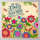 De enige beperking is je geest citeren inspiratie poster (Voorkant)