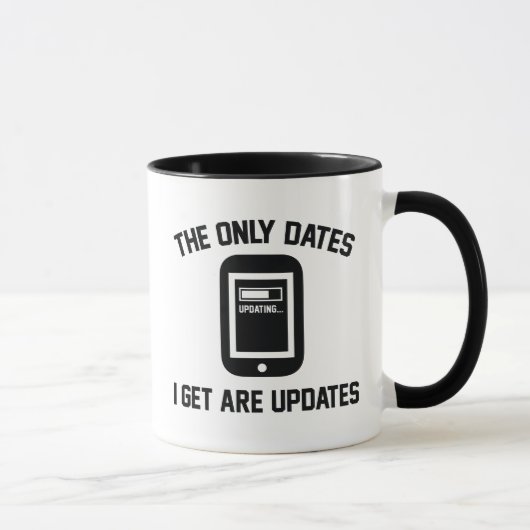 De enige data die ik krijg zijn updates mok (Rechts)