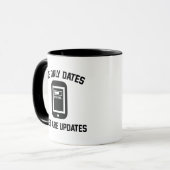 De enige data die ik krijg zijn updates mok (Voorkant links)