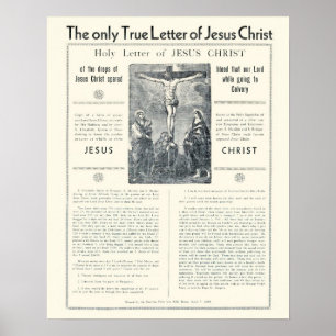 De enige echte letter van Jezus Christus Poster