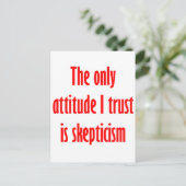 De enige houding die ik vertrouw is scepsis briefkaart (Staand voorkant)