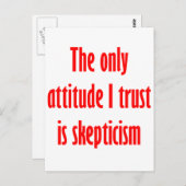 De enige houding die ik vertrouw is scepsis briefkaart (Voorkant / Achterkant)