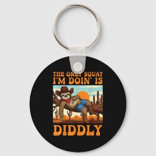 De Enige Hurkzit Die Ik Doe Is Diddly Sloth Cowboy Sleutelhanger