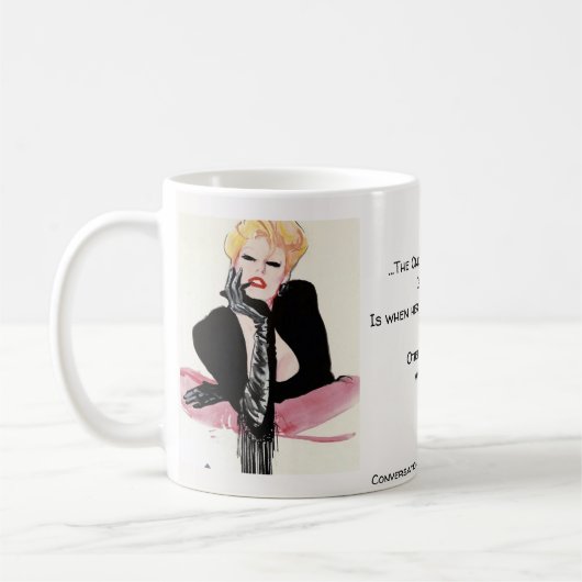 De enige keer dat een vrouw hulpeloos is... koffiemok (Links)