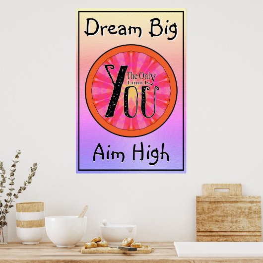 De enige limiet is de aangepaste tekst positieve o poster (Keuken)