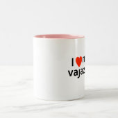 De enige manier is Essex. Ik hou van mijn Vajazzle Tweekleurige Koffiemok (Center)