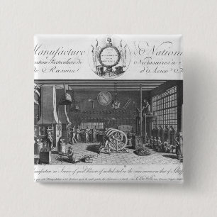 De enige productie in Frankrijk van goede scheerap Vierkante Button 5,1 Cm