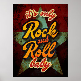 De enige rock and roll Baby typografie muziek Poster