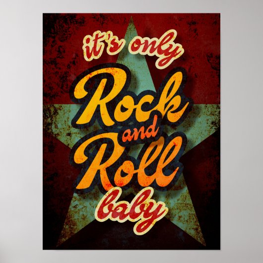 De enige rock and roll Baby typografie muziek Poster (Voorkant)