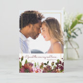 De enige soep vindt de foto Burgundy Gold Save The Date (Staand voorkant)