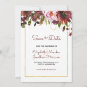 De enige soep vindt de foto Burgundy Gold Save The Date (Achterkant)