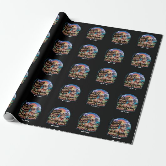 De enige squat die ik doe is Diddly Squat Capybara Cadeaupapier (Uitgerold)