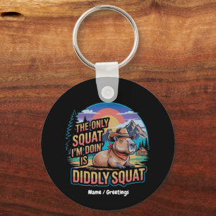 De enige squat die ik doe is Diddly Squat Capybara Sleutelhanger