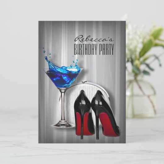 de enige stiletto martini girly - partij kaart (Staand voorkant)