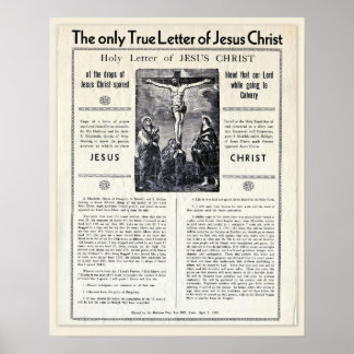 De enige ware brief van Jezus Christus Poster