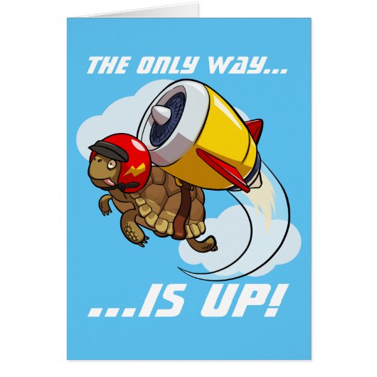De enige weg is omhoog! Dareduivel Tortoise Cartoo (Voorkant)