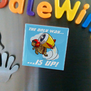 De enige weg is omhoog! Motivatie Cartoon Magneet