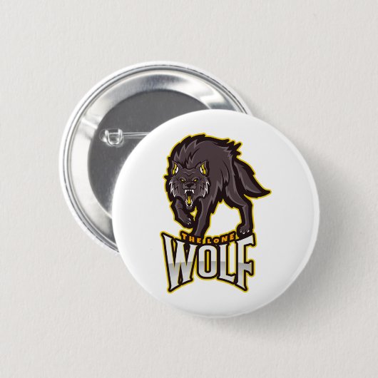 De enige Wolf Ronde Button 5,7 Cm (Voorkant /achterkant)
