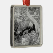 De enorme eikenboom wordt omlaag gesneden metalen ornament (Rechts)