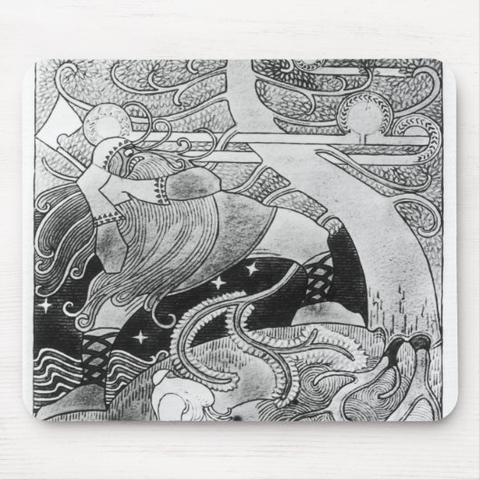 De enorme eikenboom wordt omlaag gesneden muismat (Voorkant)