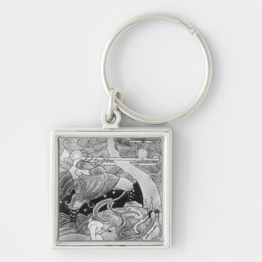 De enorme eikenboom wordt omlaag gesneden sleutelhanger (Voorkant)