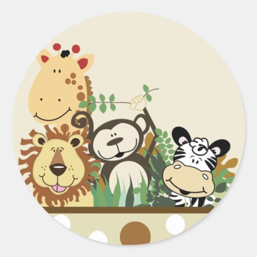 De enveloppen van het Oerwoud van de Zoo-bemanning Ronde Sticker (Voorkant)