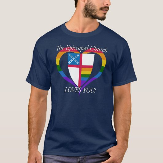 De Episcopale Kerk houdt van je LGBTQ PRIDE T-shirt (Voorkant)