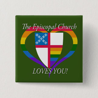 De Episcopale Kerk houdt van je Pin LHBT Pride Vierkante Button 5,1 Cm