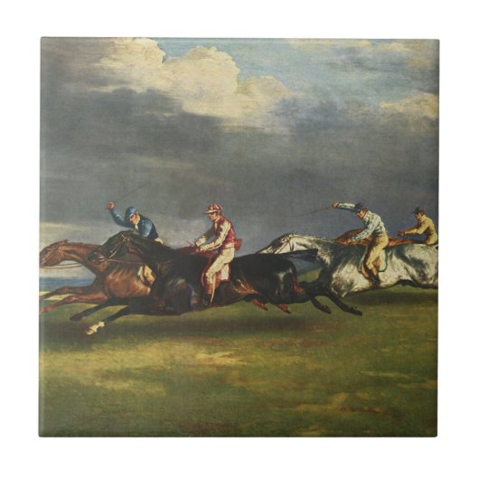 De Epsom Derby Paardenrace Tegeltje (Voorkant)