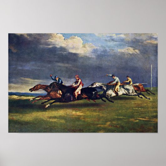 De Epsom Derby van Géricault Jean Louis Théodore ( Poster (Voorkant)