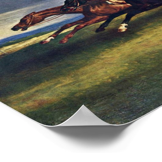 De Epsom Derby van Géricault Jean Louis Théodore ( Poster (Hoek)
