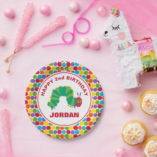 De erg hongerige rups | Gefeliciteerd Papieren Bordje (Feest)