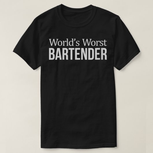 De ergste Bartender VNeck in de wereld T-shirt (Design voorkant)