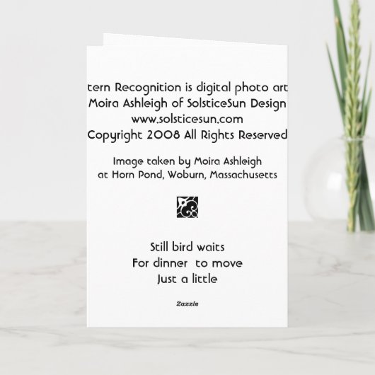 De Erkenning van het patroon Kaart (Achterkant)