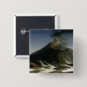 De Eruptie van Etna Vierkante Button 5,1 Cm (Voorkant /achterkant)