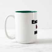 De ervaring is een gewend inspirerend ontwerp van  tweekleurige koffiemok (Links)