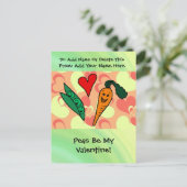 De erwten zijn Mijn Valentijn Feestdagenkaart (Staand voorkant)