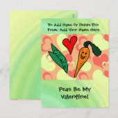 De erwten zijn Mijn Valentijn Feestdagenkaart (Voorkant / Achterkant)