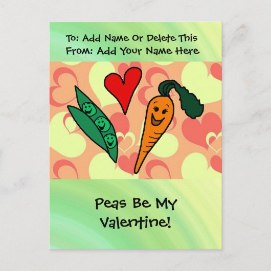 De erwten zijn Mijn Valentijn Feestdagenkaart (Voorkant)