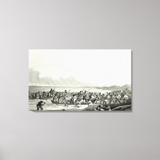 De eskimoes die de boten opblazen canvas afdruk (Voorkant)