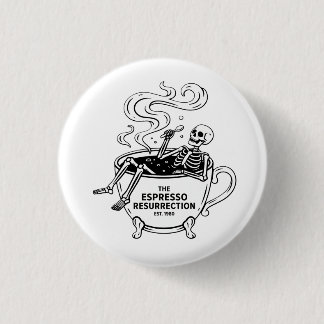 De Espresso Opstanding Grappige Skelet Koffie Ronde Button 3,2 Cm
